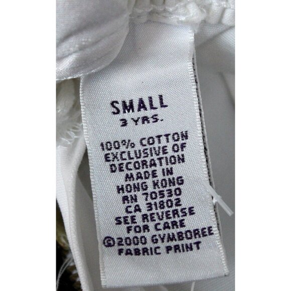 NEW VTG 2001 Gymboree Summer Fun White Denim Shorts sz 3 Embroidered Red Flowers - Picture 6 of 7